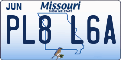 MO license plate PL8L6A