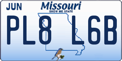 MO license plate PL8L6B