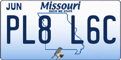 MO license plate PL8L6C
