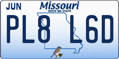MO license plate PL8L6D