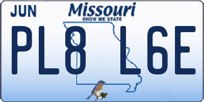 MO license plate PL8L6E