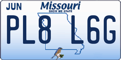 MO license plate PL8L6G