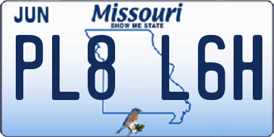 MO license plate PL8L6H
