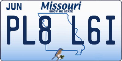 MO license plate PL8L6I