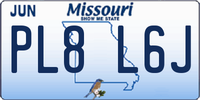 MO license plate PL8L6J