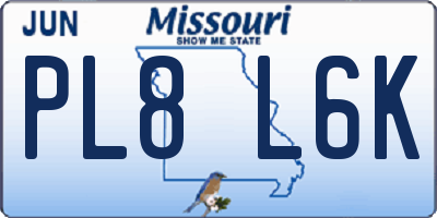 MO license plate PL8L6K