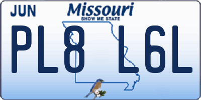 MO license plate PL8L6L