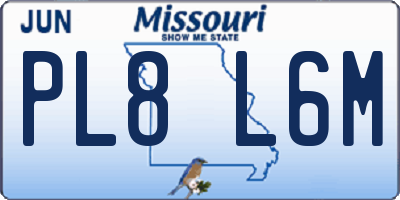 MO license plate PL8L6M