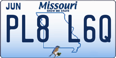 MO license plate PL8L6Q