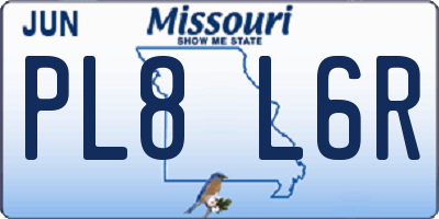 MO license plate PL8L6R
