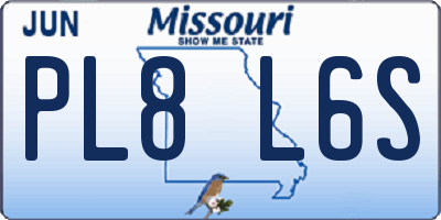 MO license plate PL8L6S