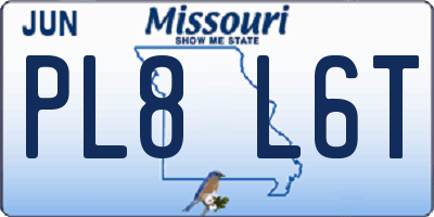 MO license plate PL8L6T