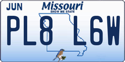 MO license plate PL8L6W