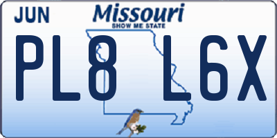 MO license plate PL8L6X