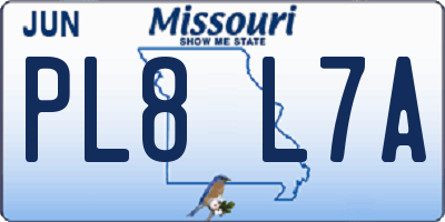 MO license plate PL8L7A