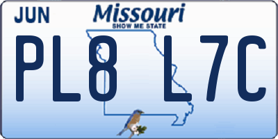 MO license plate PL8L7C