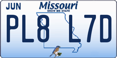 MO license plate PL8L7D