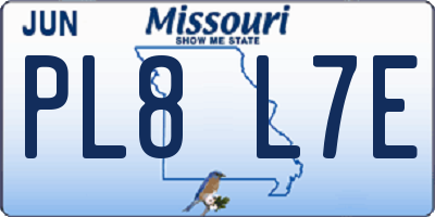 MO license plate PL8L7E