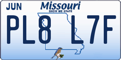 MO license plate PL8L7F