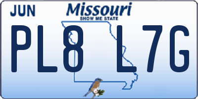 MO license plate PL8L7G
