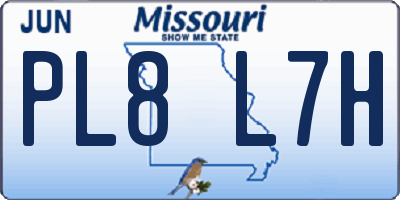 MO license plate PL8L7H