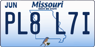 MO license plate PL8L7I