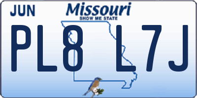 MO license plate PL8L7J