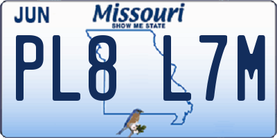 MO license plate PL8L7M