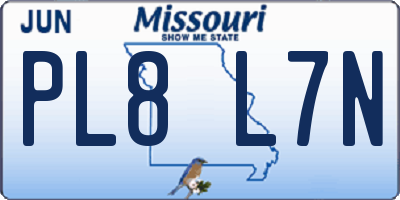 MO license plate PL8L7N