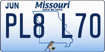 MO license plate PL8L7O