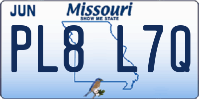 MO license plate PL8L7Q