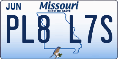 MO license plate PL8L7S