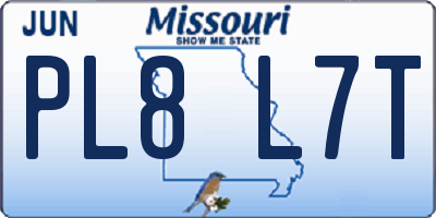 MO license plate PL8L7T