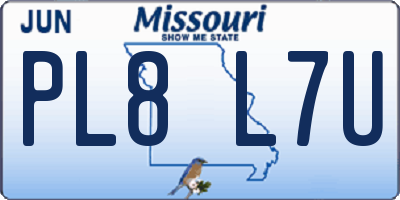 MO license plate PL8L7U