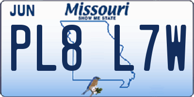 MO license plate PL8L7W