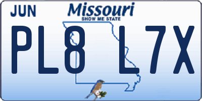 MO license plate PL8L7X