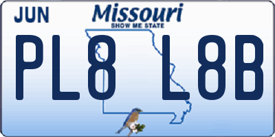 MO license plate PL8L8B
