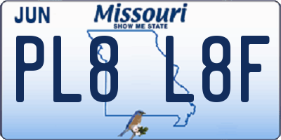 MO license plate PL8L8F