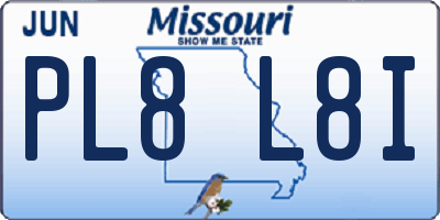 MO license plate PL8L8I