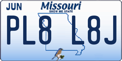 MO license plate PL8L8J
