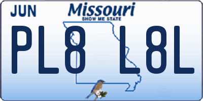 MO license plate PL8L8L