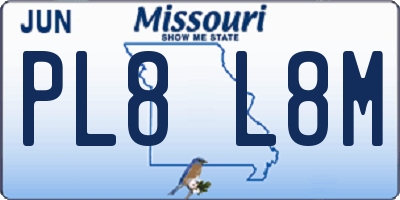 MO license plate PL8L8M