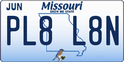 MO license plate PL8L8N