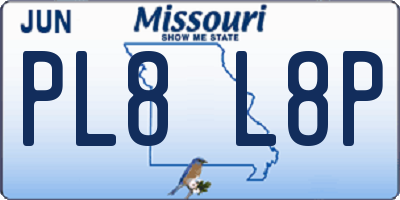 MO license plate PL8L8P