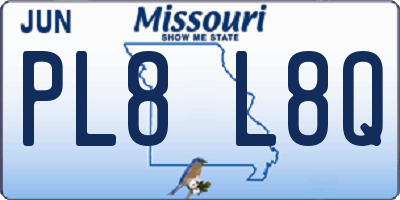 MO license plate PL8L8Q
