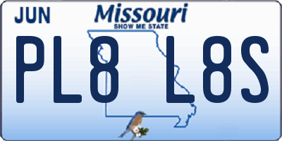 MO license plate PL8L8S