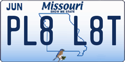 MO license plate PL8L8T
