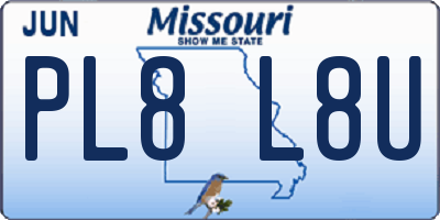 MO license plate PL8L8U