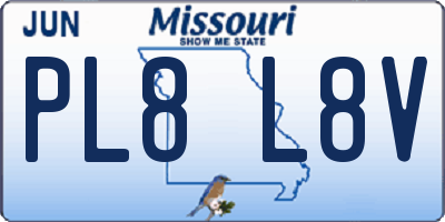MO license plate PL8L8V