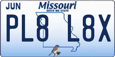 MO license plate PL8L8X